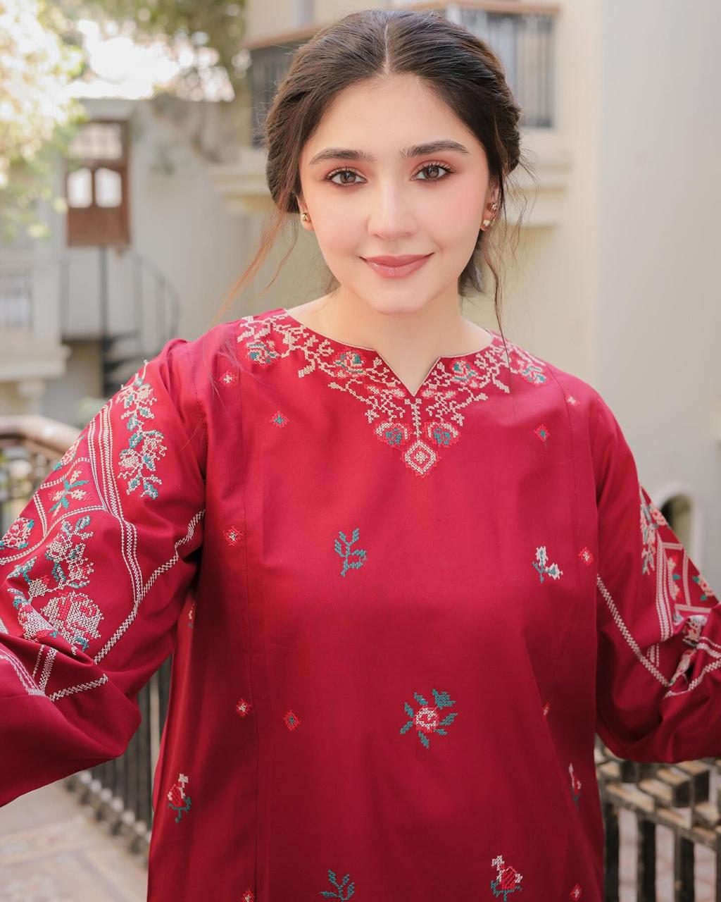 NISHA CO-ORD SET (FARSHI SHALWAR)-2PC(EMB)