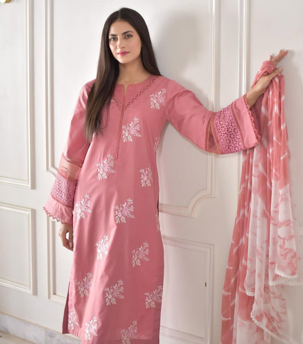 HORIYA LAWN CO-ORD SET-2PC(EMB)