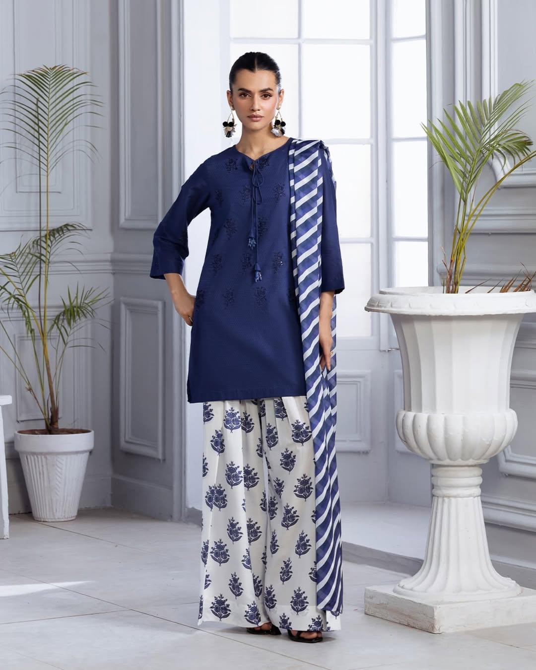 BLUE BLOOM-3PC(EMB)