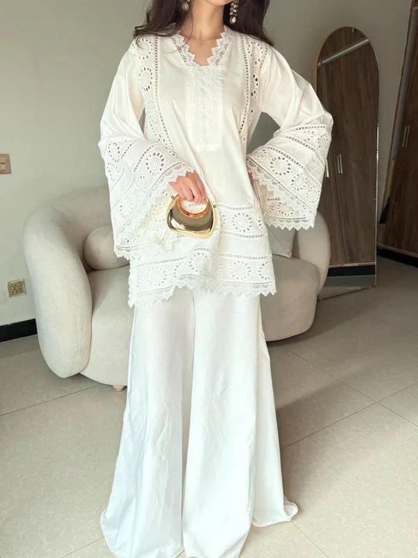 PRISTINE WHITE CHICKENKARI-2PC(EMB)