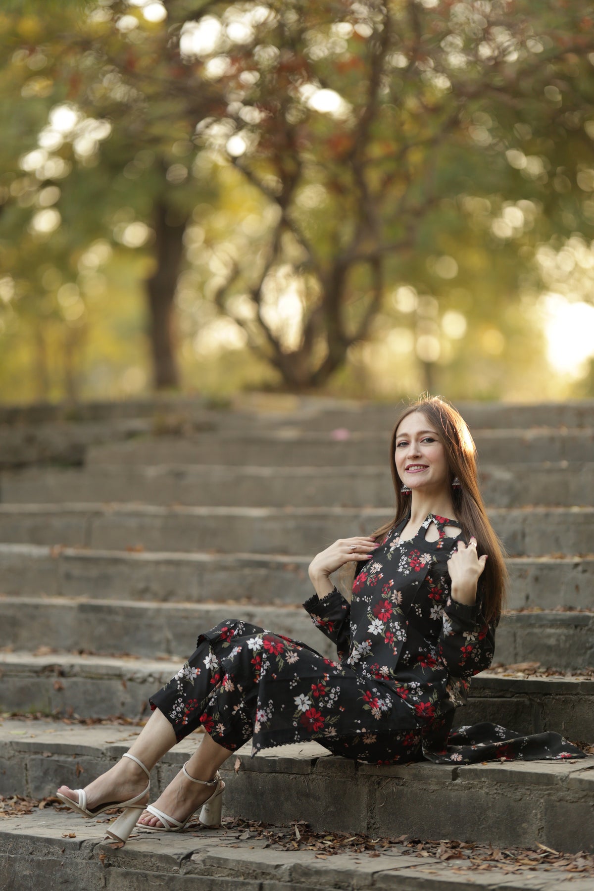 BLACK FLORAL-2PC