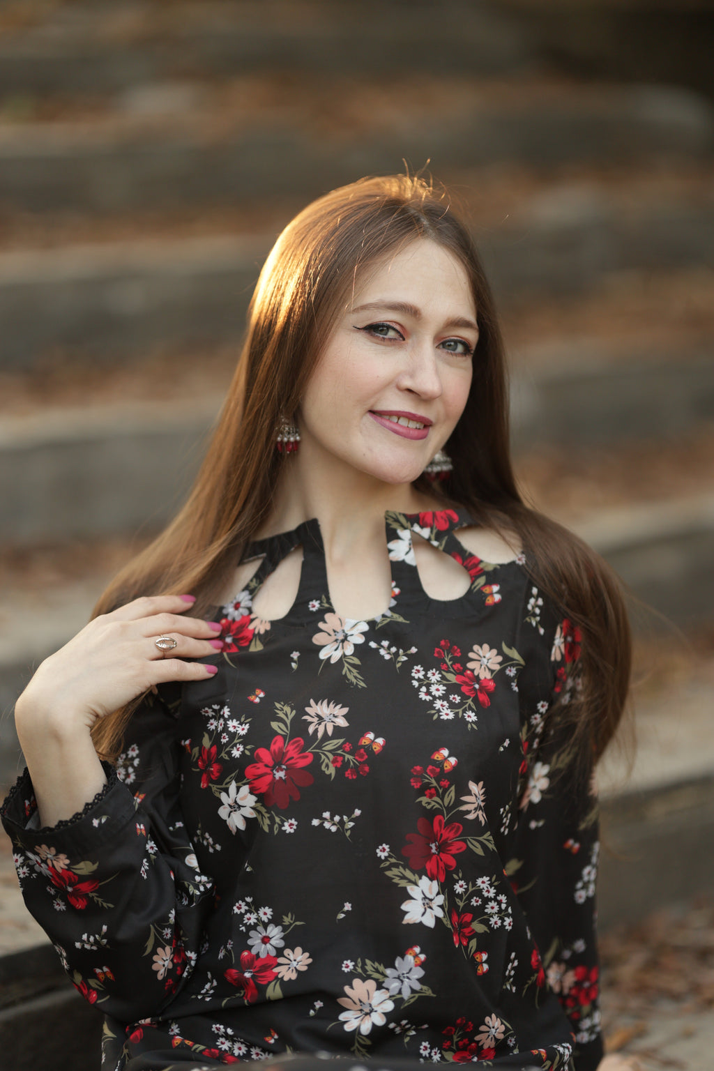 BLACK FLORAL-2PC