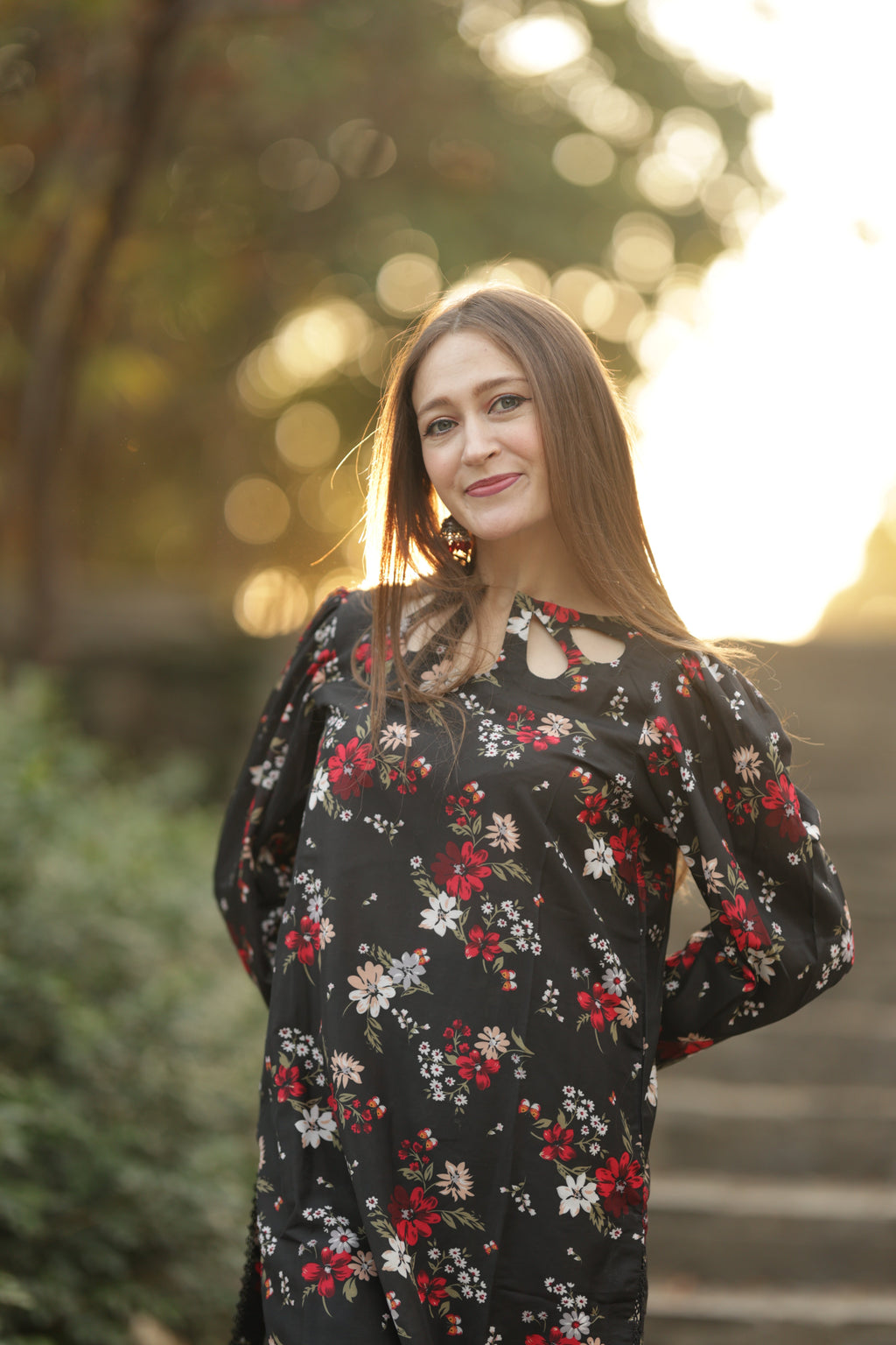 BLACK FLORAL-2PC