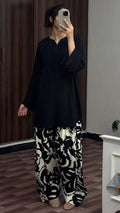 BLACK/WHITE (FARSHI SHALWAR)-2PC