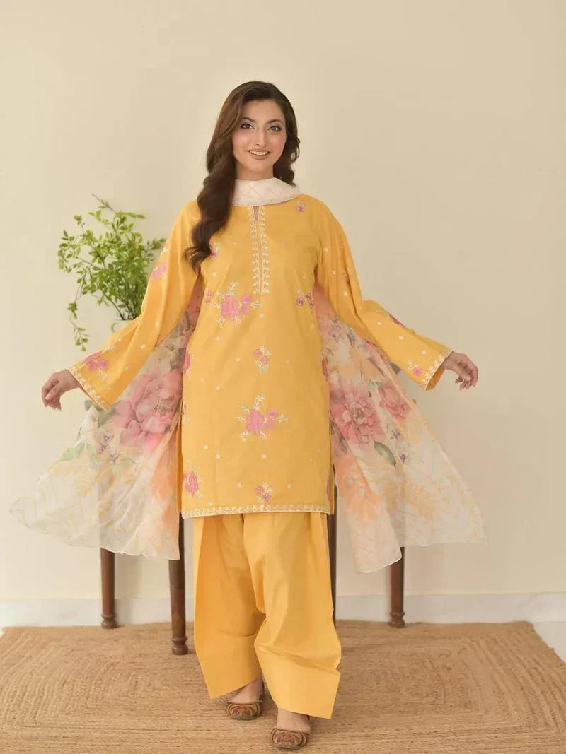 SUNAINA (FARSHI SHALWAR)-3PC(EMB)