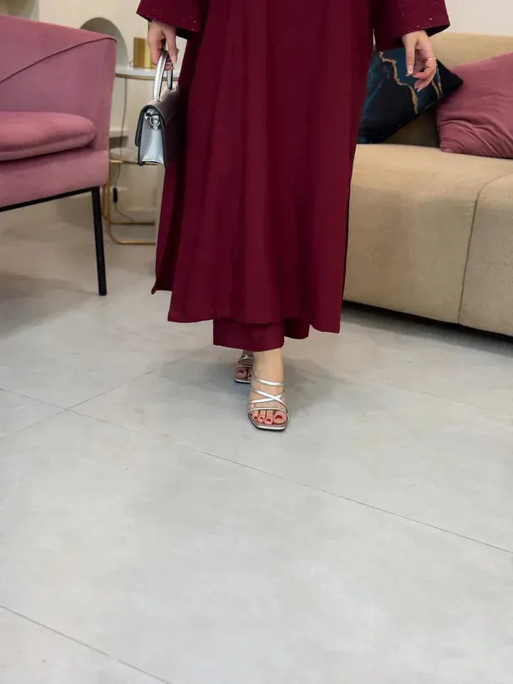 ANGEL MEHROON-2PC(EMB)