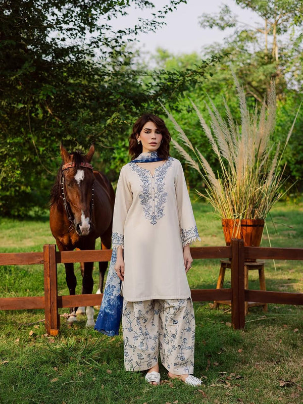 BATIK KHADAR (FARSHI SHALWAR)-3PC(EMB)