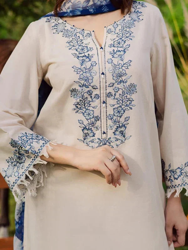 BATIK KHADAR (FARSHI SHALWAR)-3PC(EMB)