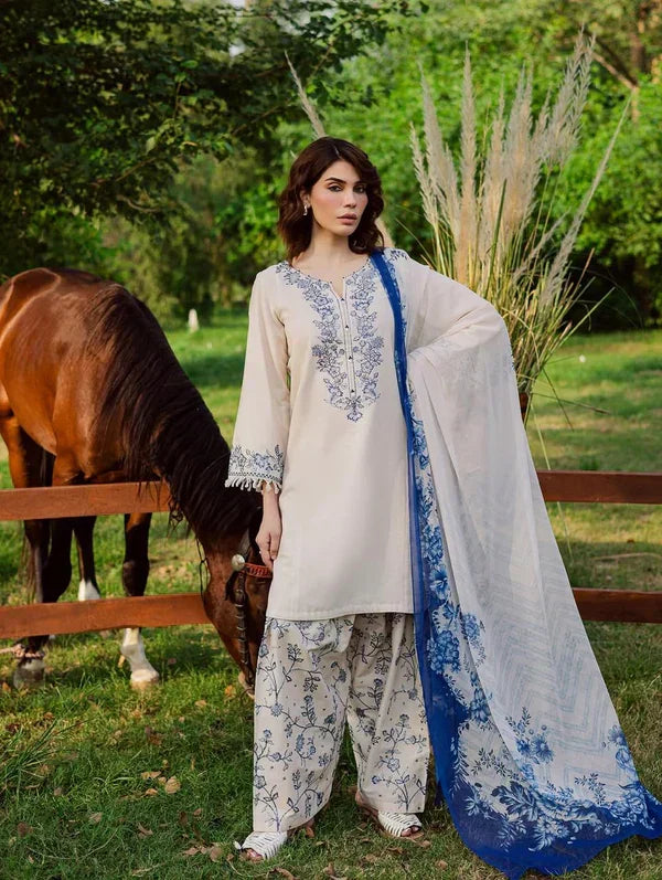 BATIK KHADAR (FARSHI SHALWAR)-3PC(EMB)
