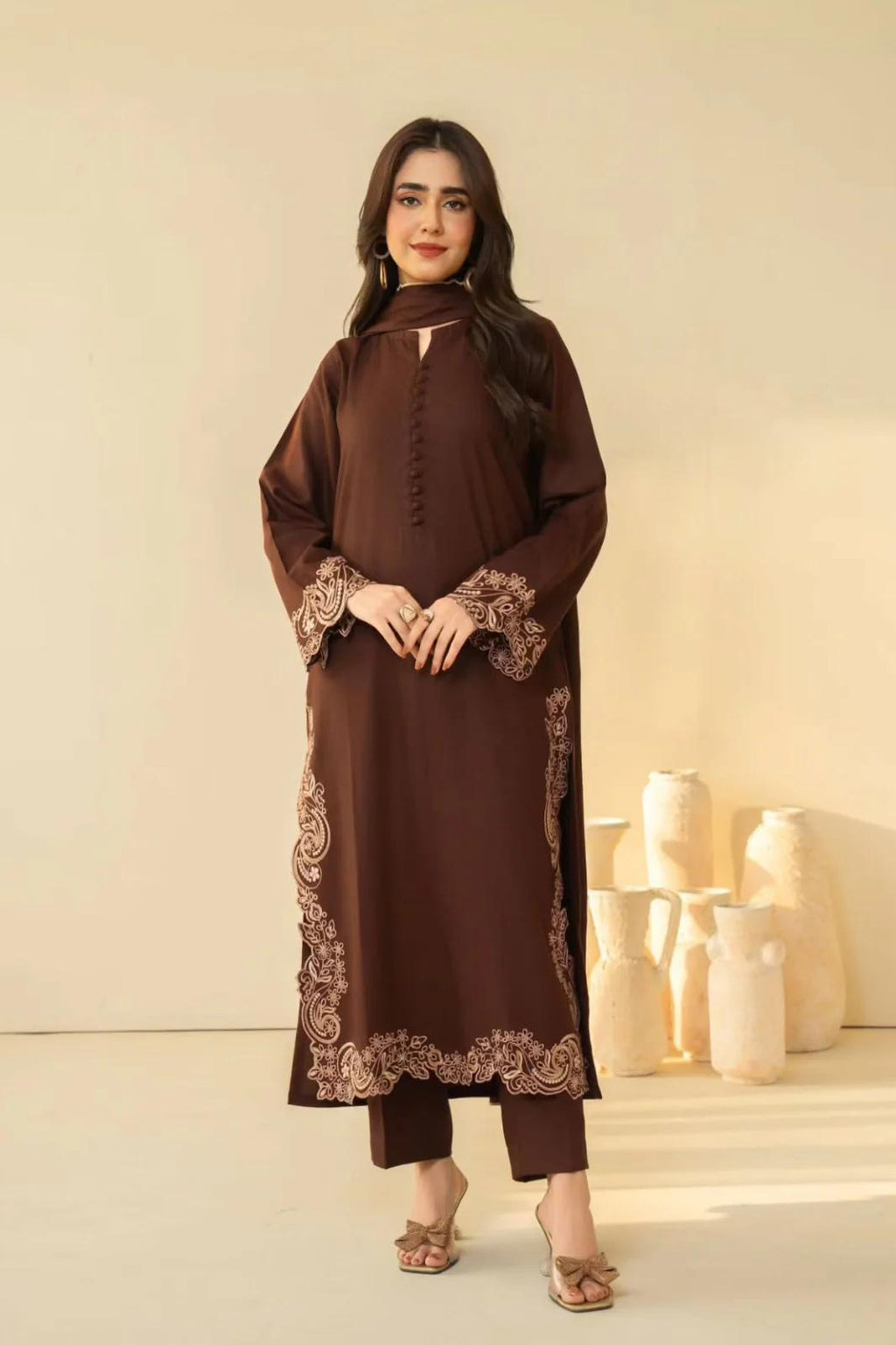 TIRAZ SHAWL-3PC(EMB)