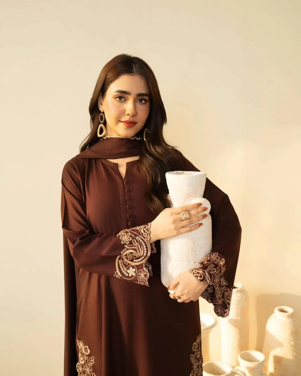 TIRAZ SHAWL-3PC(EMB)