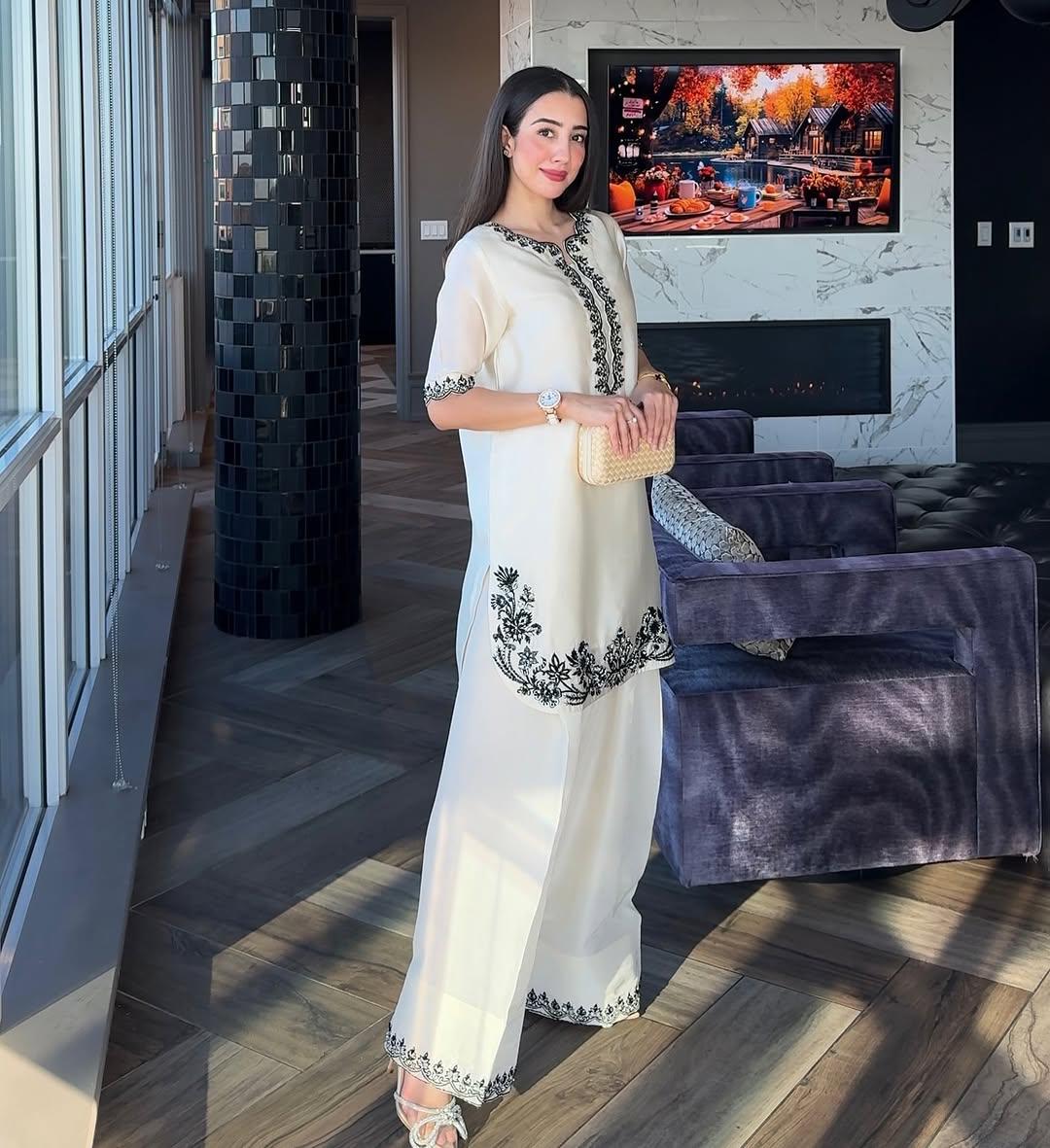 MEHMAL HANDMADE (FARSHI SHALWAR)-2PC(EMB)