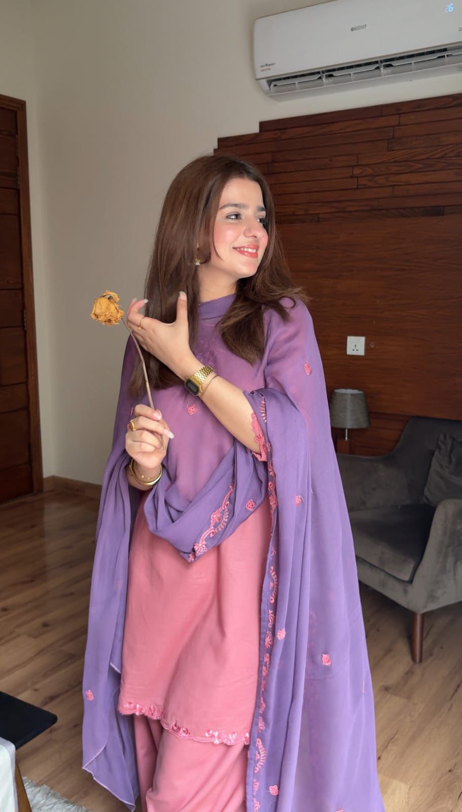 AIRA PINK (FARSHI SHALWAR)-3PC(EMB)