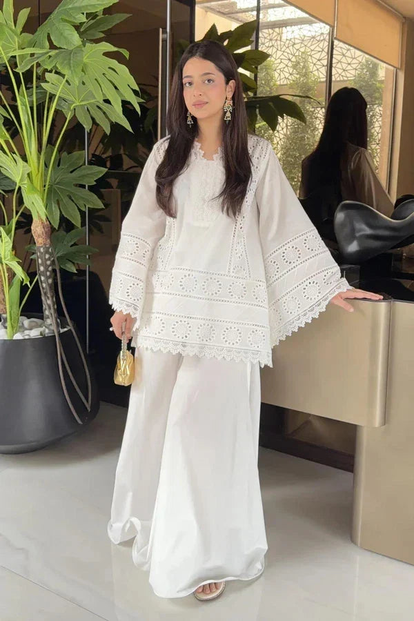 PRISTINE WHITE CHICKENKARI-2PC(EMB)