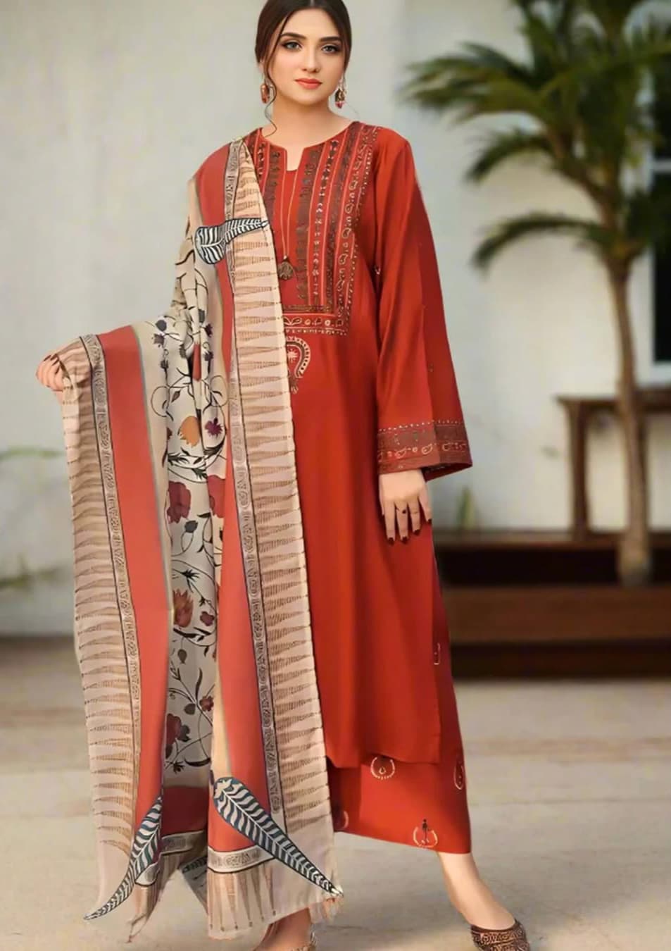 UROOJ SHAWL-3PC(EMB)