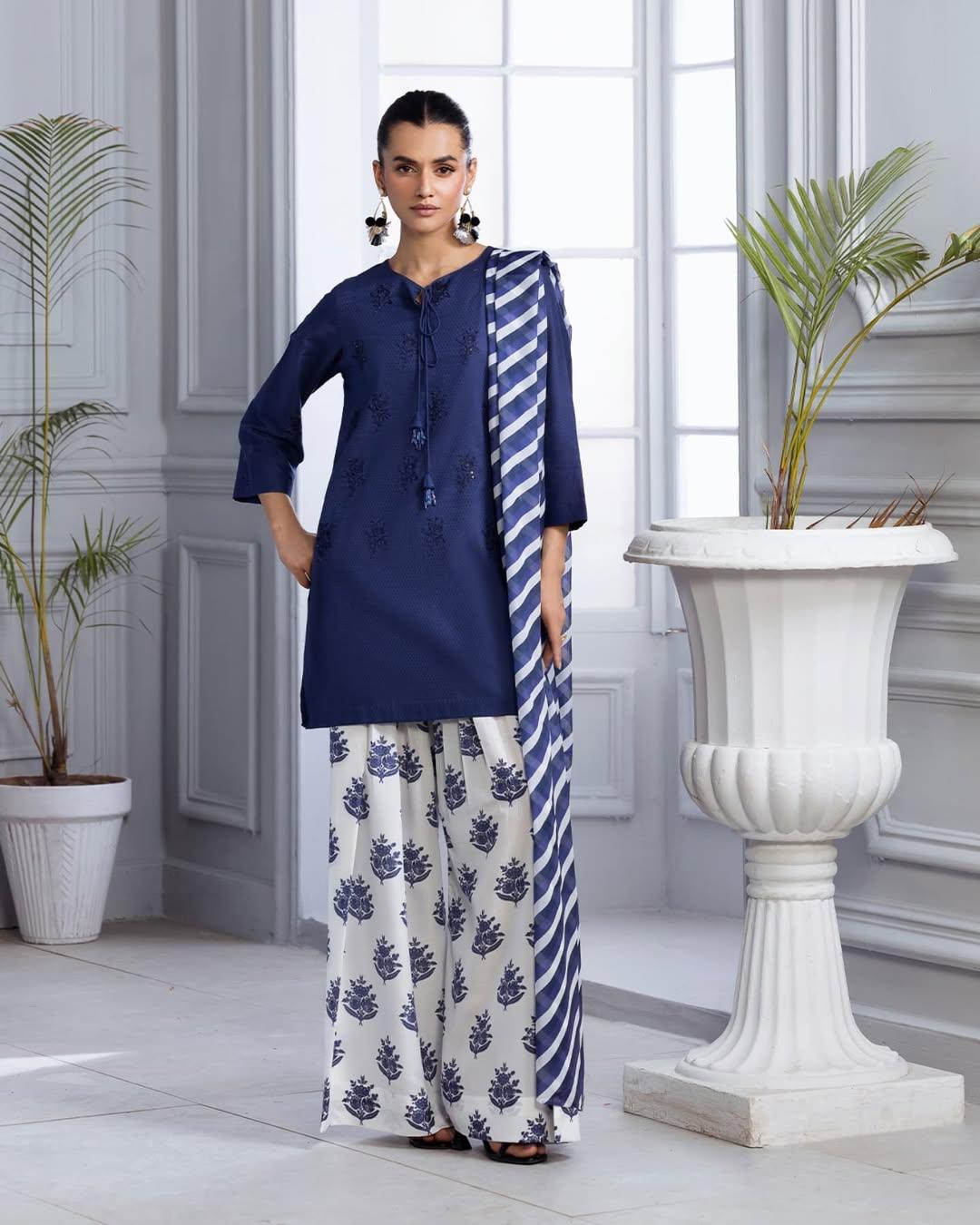 BLUE BLOOM-3PC(EMB)