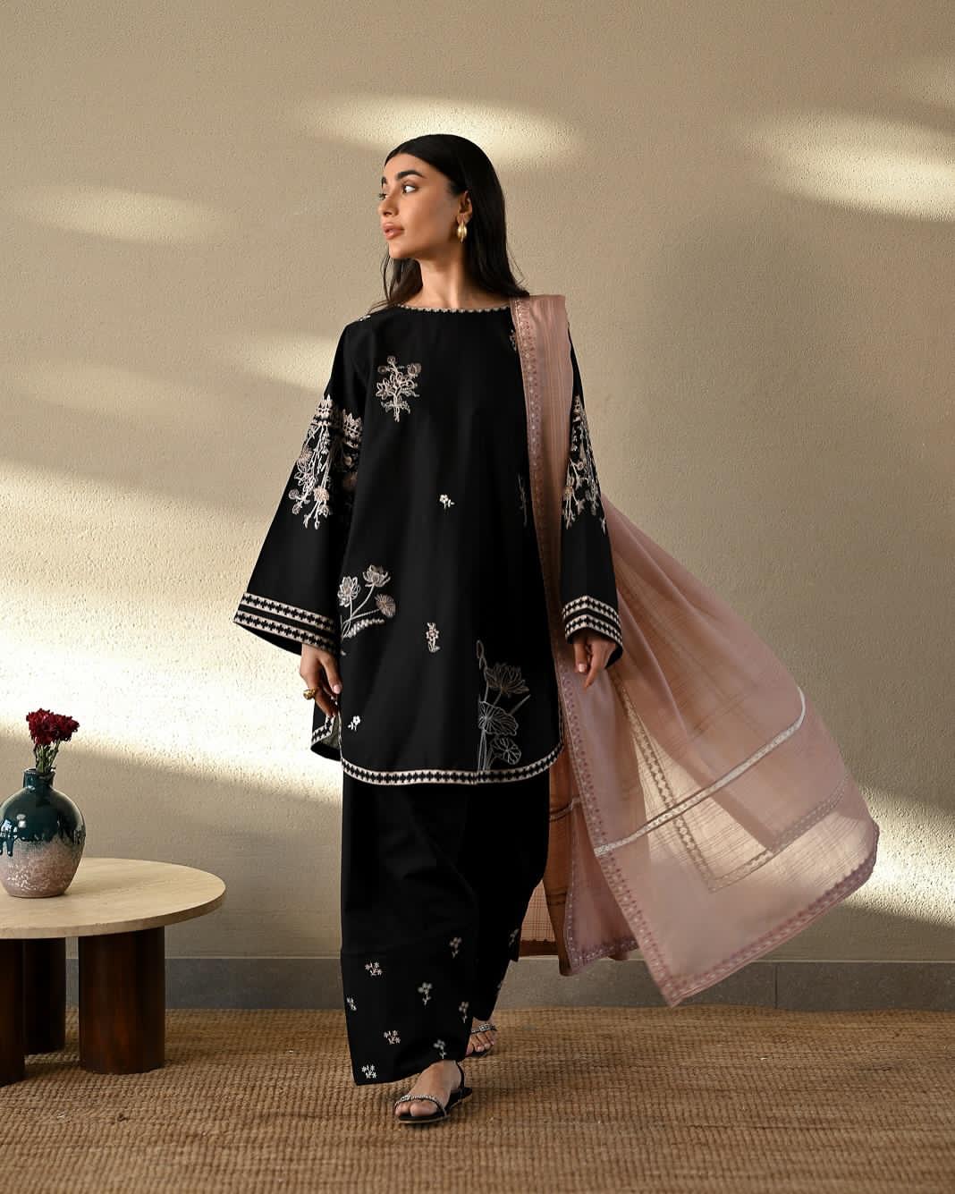 ZAIB LUXURY (FARSHI SHALWAR)-2PC(EMB)