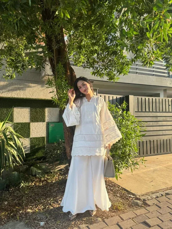 PRISTINE WHITE CHICKENKARI-2PC(EMB)