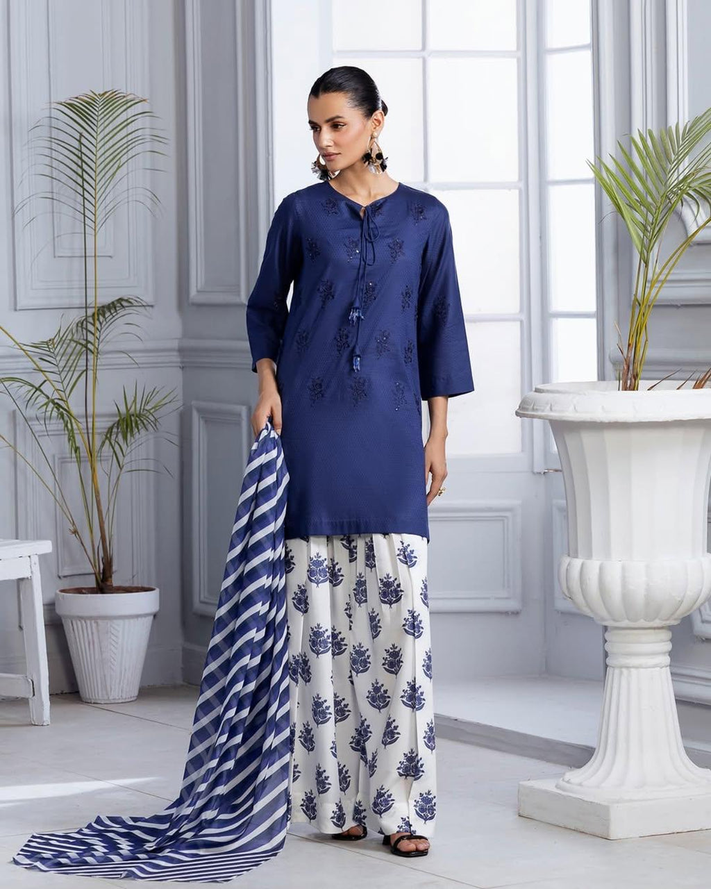 BLUE BLOOM-3PC(EMB)