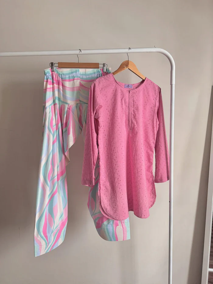 BLUSH CHICKENKARI (FARSHI SHALWAR)-2PC