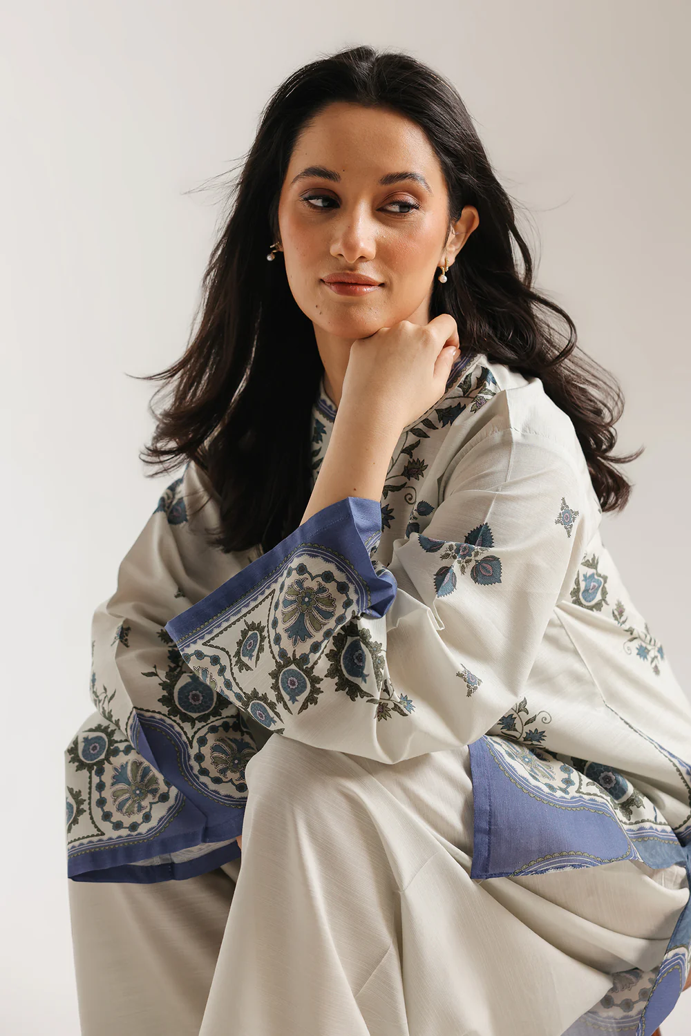 MISTY BLUE KURTA SET-2PC