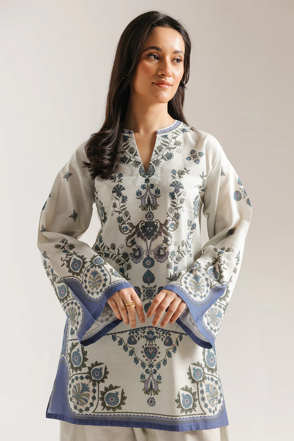 MISTY BLUE KURTA SET-2PC