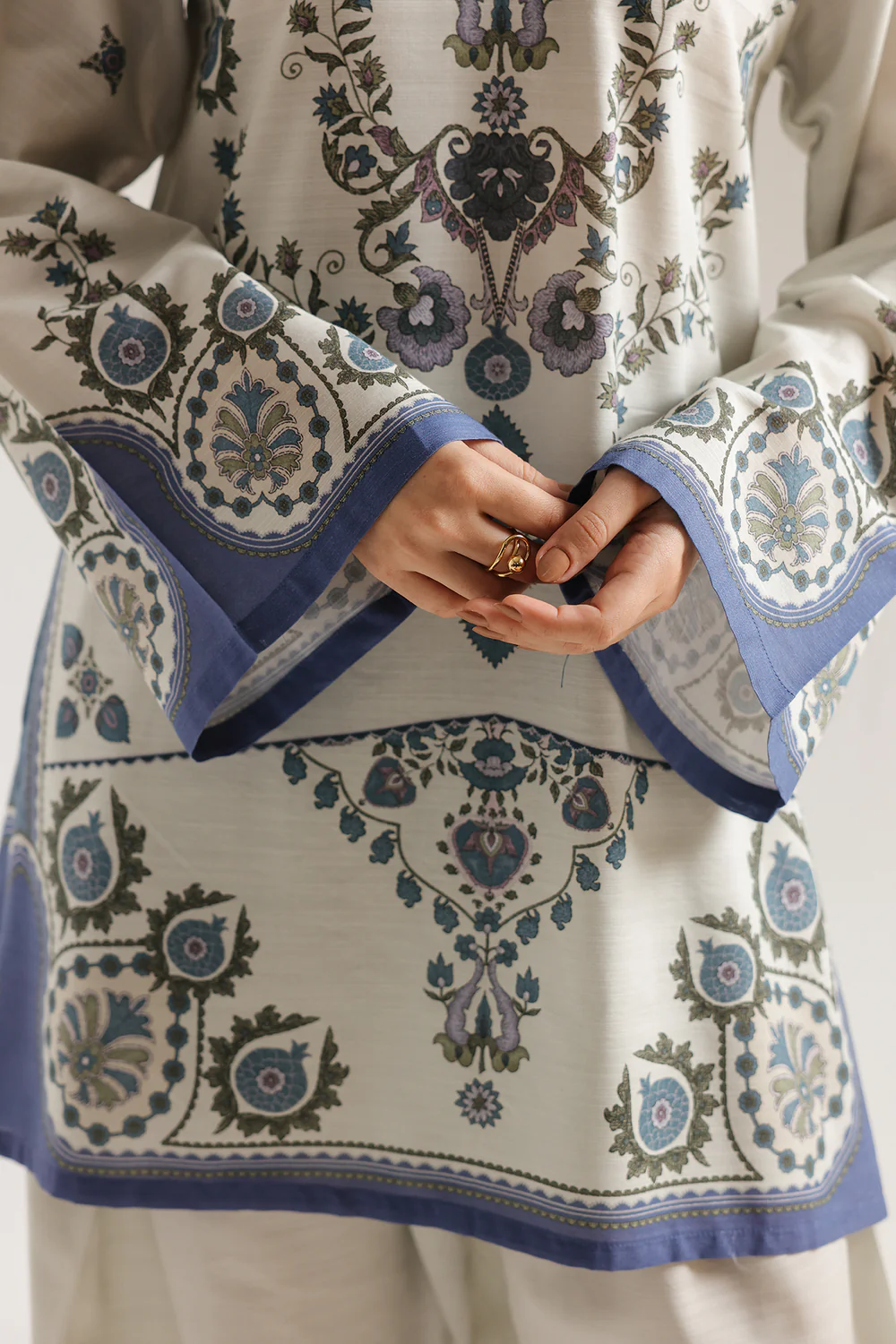 MISTY BLUE KURTA SET-2PC