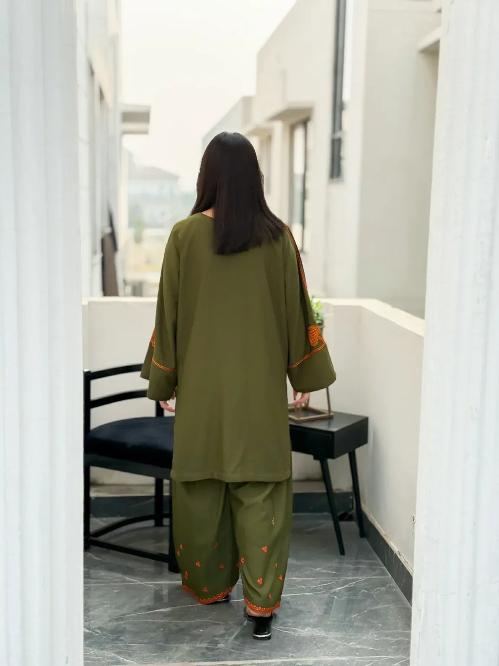 UMZAY LEAF GREEN-2PC(EMB)