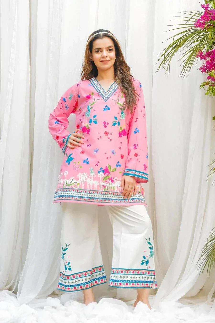 PINK FLORAL-2PC