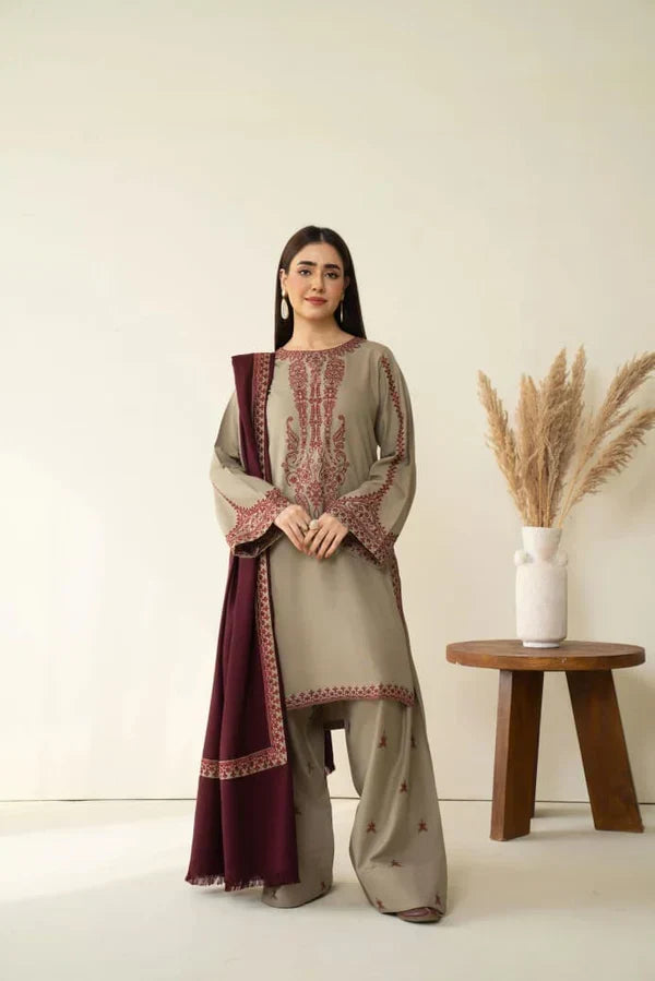 MARINA SHAWL (FARSHI SHALWAR)-3PC(EMB)