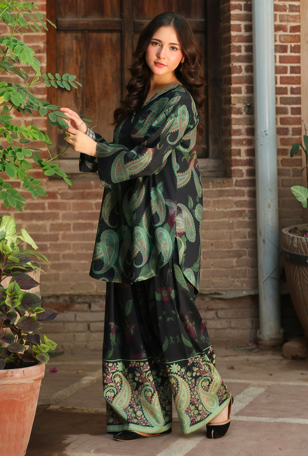 NOIR BLOOM (FARSHI SHALWAR)-2PC