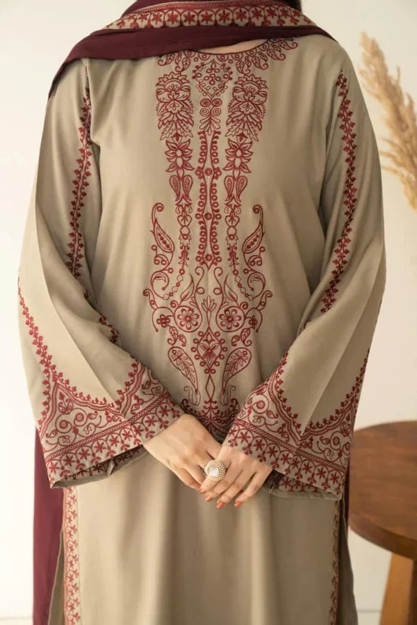 MARINA SHAWL (FARSHI SHALWAR)-3PC(EMB)