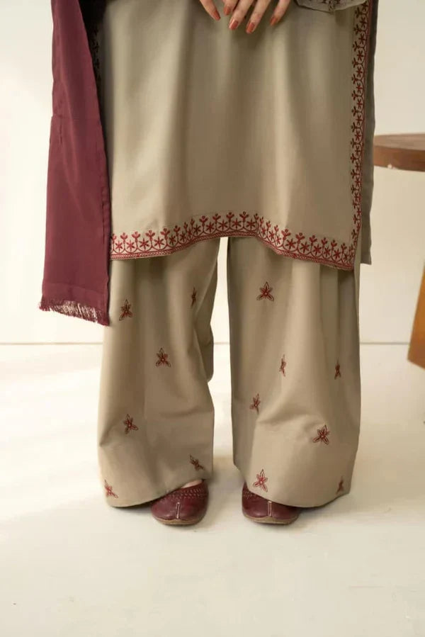MARINA SHAWL (FARSHI SHALWAR)-3PC(EMB)